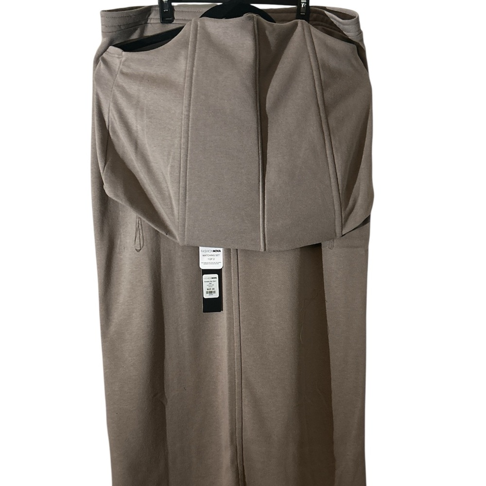Fashion Nova Tan Skirt Set